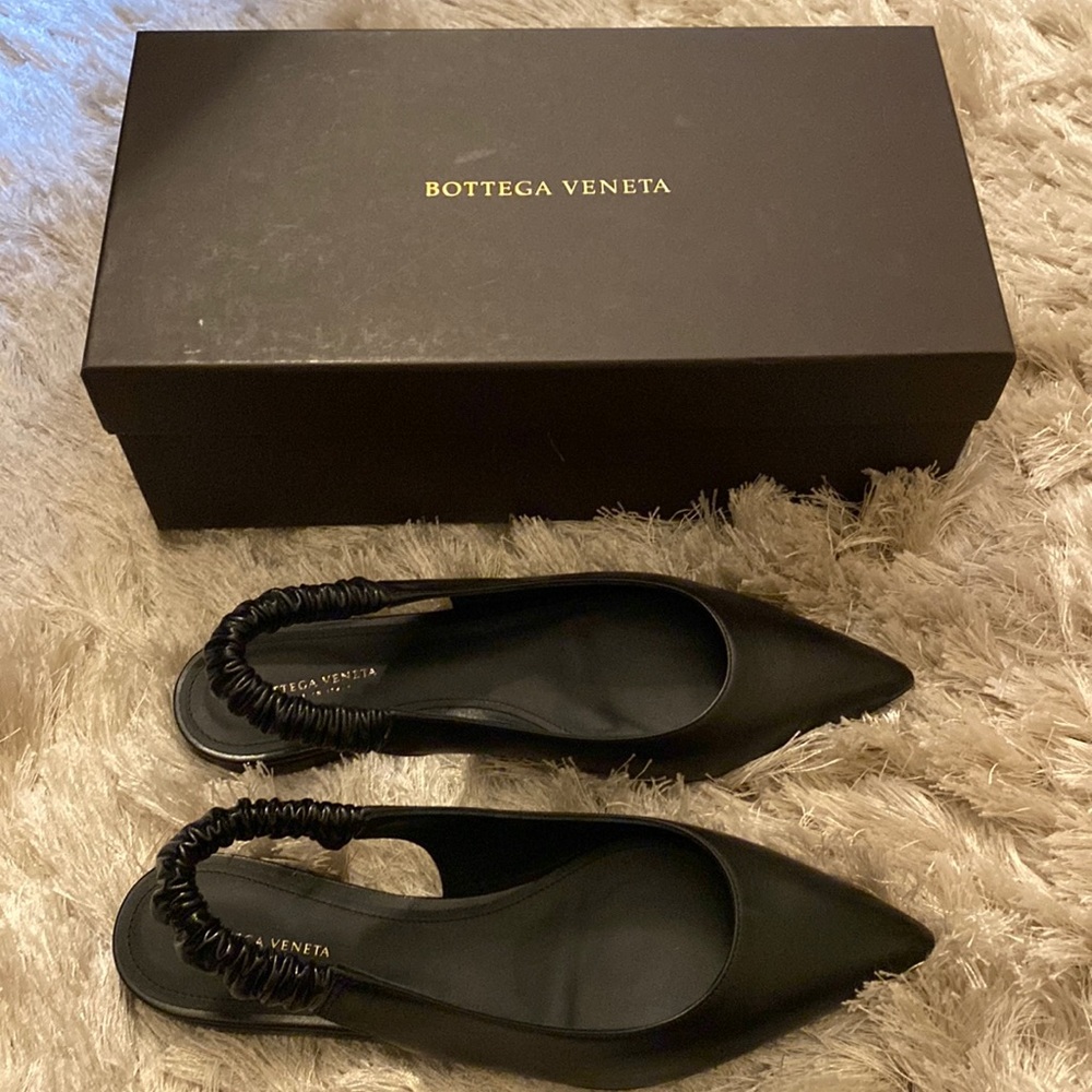 Bottera Veneta black sling back flats